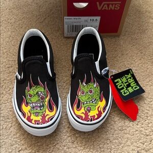 Vans Kids Black Glow-in-the-Dark Monster Sneakers